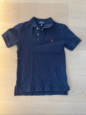 Polo by Ralph Lauren Navy Short-Sleeve Polo with Red Pony Embroidery